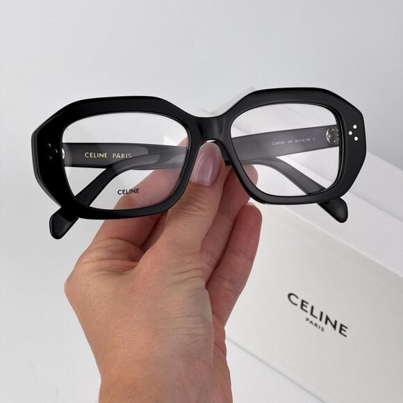 Celine 3 DOTS CL50156I Eyeglasses – Black Rectangle Frame | Model 001 - Picture 1 of 9